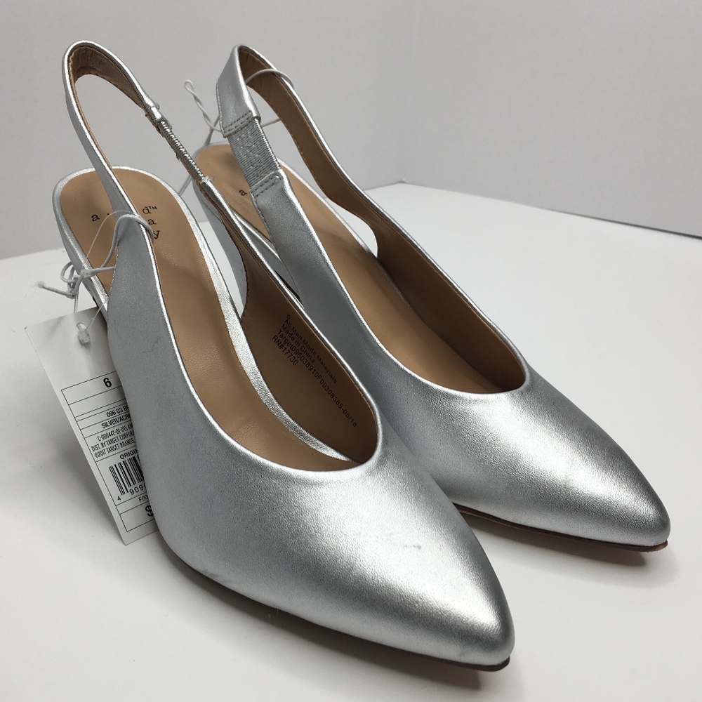 Nettie Microsuede Sling Back High Vamp Heeled Pump